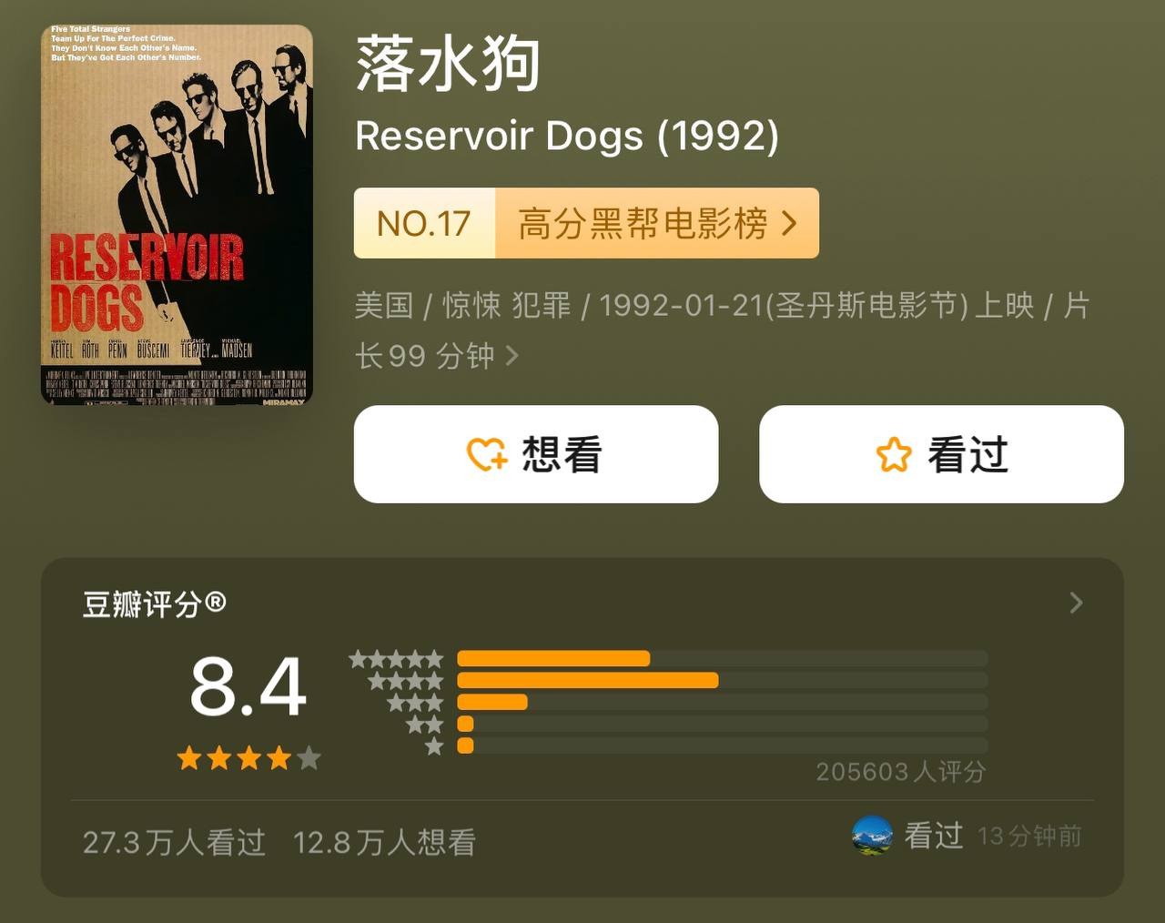 落水狗 Reservoir Dogs (1992) 2160p BluRay REMUX (原盘) DTS-HD MA 5.1 外挂双语 [高分黑帮电影] [已